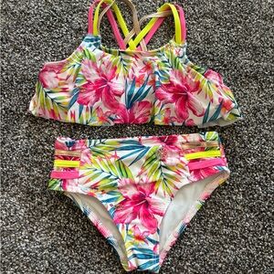 BCBGirls Tropical Pink and Yellow Bikini